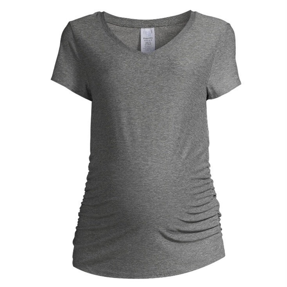 Time and True Womens Maternity Short Sleeve V Neck Tee XL 16-18 New with Tags